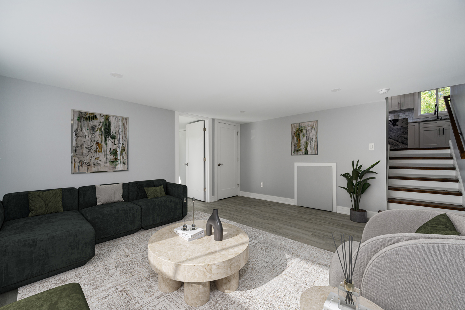 7225 East Prairie Road Lincolnwood, IL 60712 - Photo 18 of 27 a living room with furniture and wooden floor