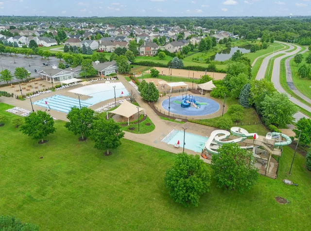 an aerial view of multiple house