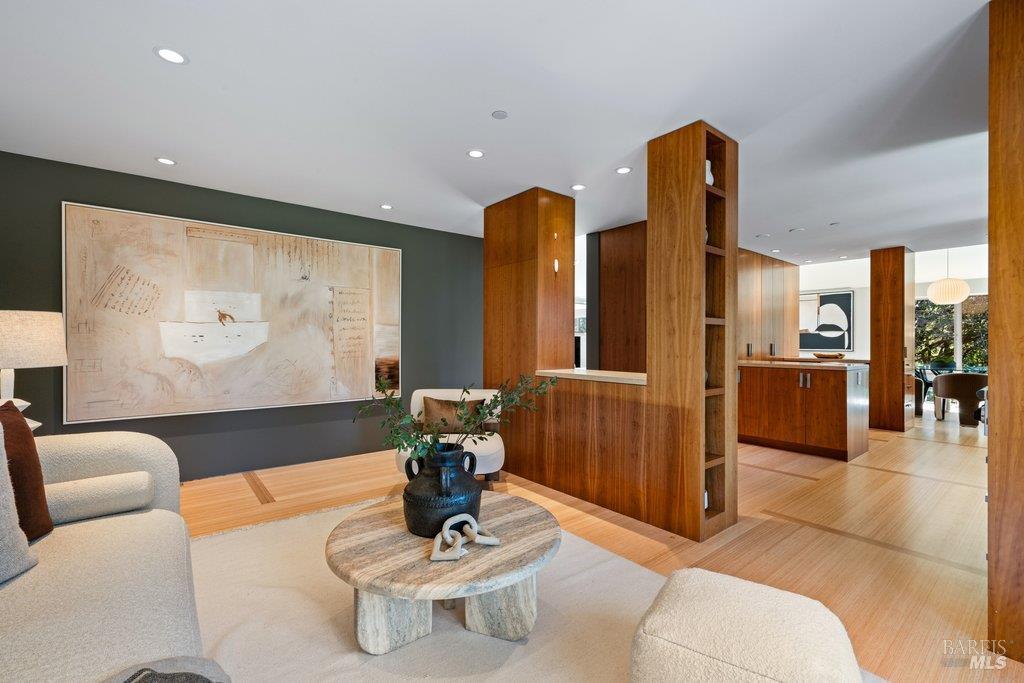 103 Reed Ranch Road Tiburon, CA 94920 - Photo 21 of 89 a living room with furniture and wooden floor
