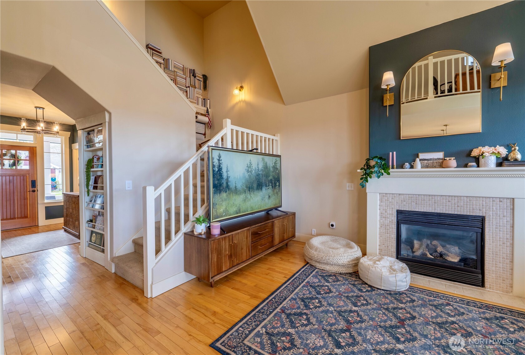 71 Craftsman Court Sequim, WA 98382 - Photo 6 of 33 a living room with furniture and a fireplace