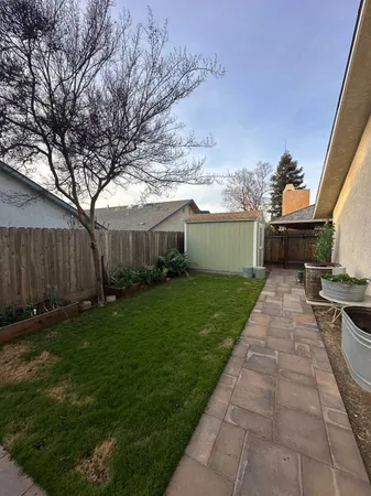 a backyard of a house