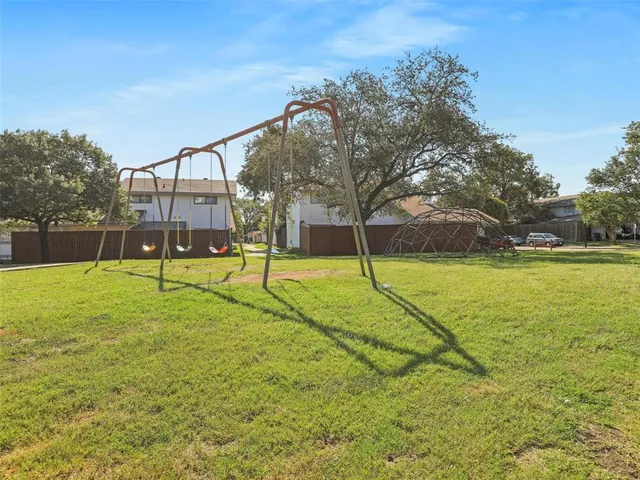 a view of yard with ocean view