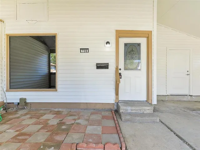 a view of a door of a house