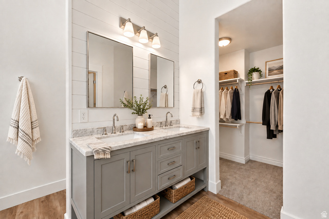 14771 Haddington Road Draper, UT 84020 - Photo 21 of 49 Dual vanity with undermount sinks and light-toned countertop