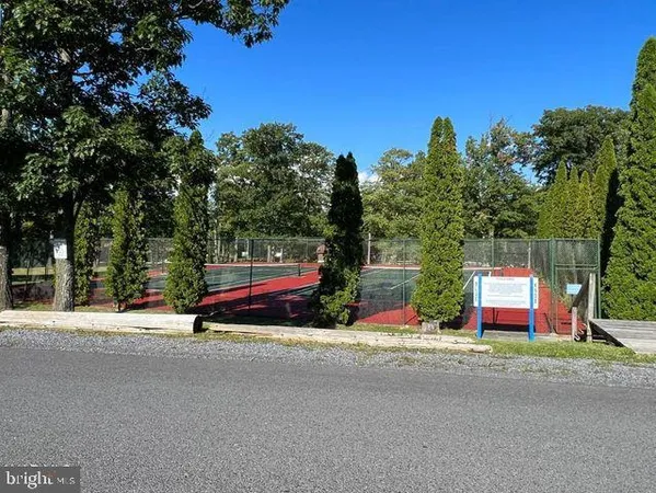 a view of a swimming pool with a yard