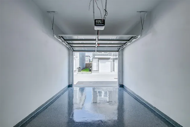 a hallway with wooden floor