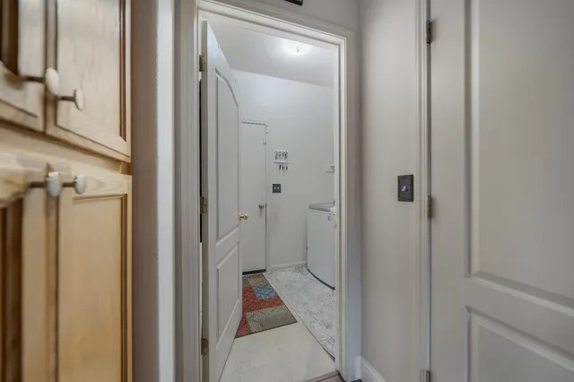 a view of a bathroom from a bathroom