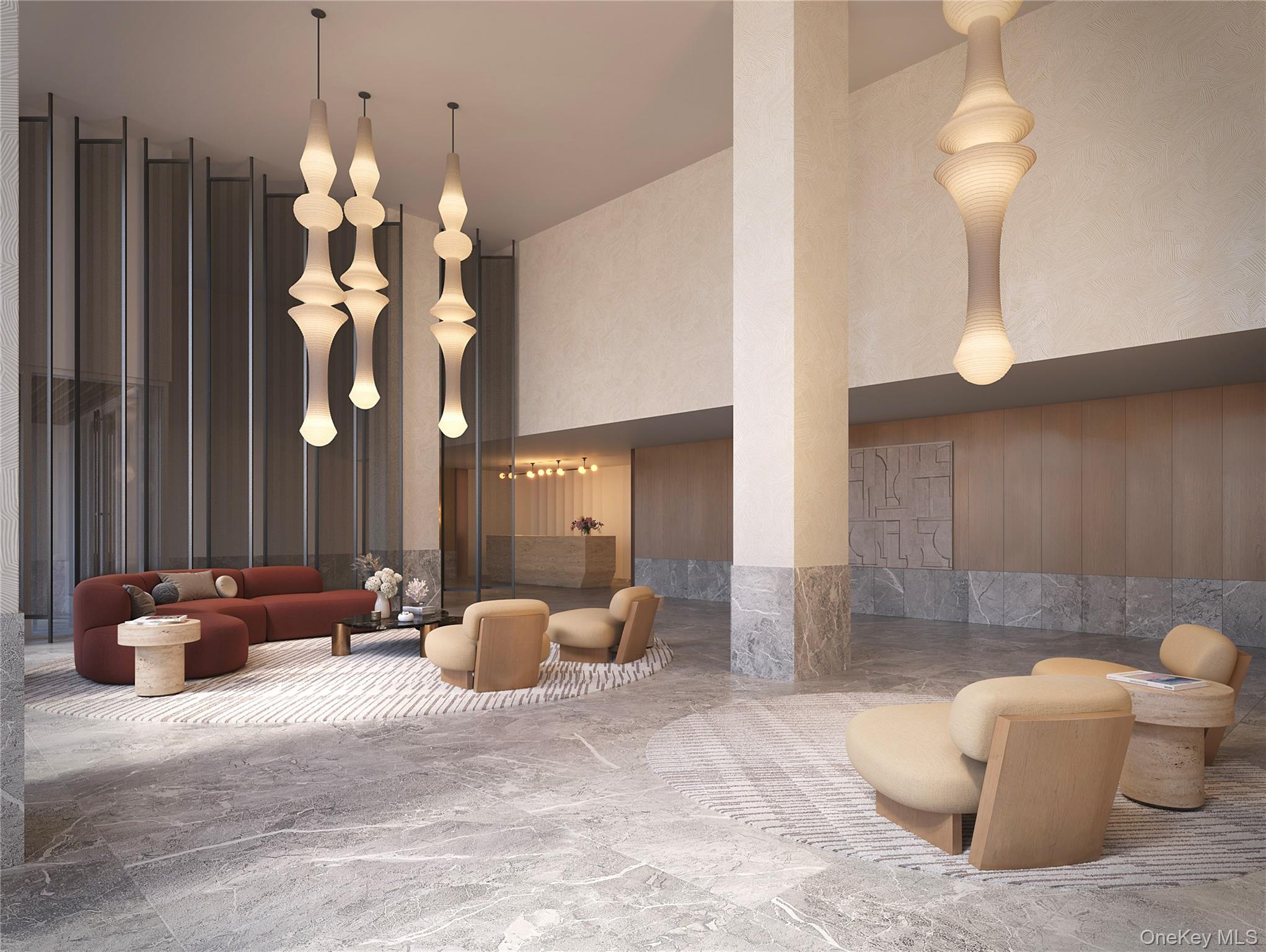 30-55 Vernon Boulevard, Unit 6N Queens, NY 11102 - Photo 7 of 11 Community lobby featuring a high ceiling