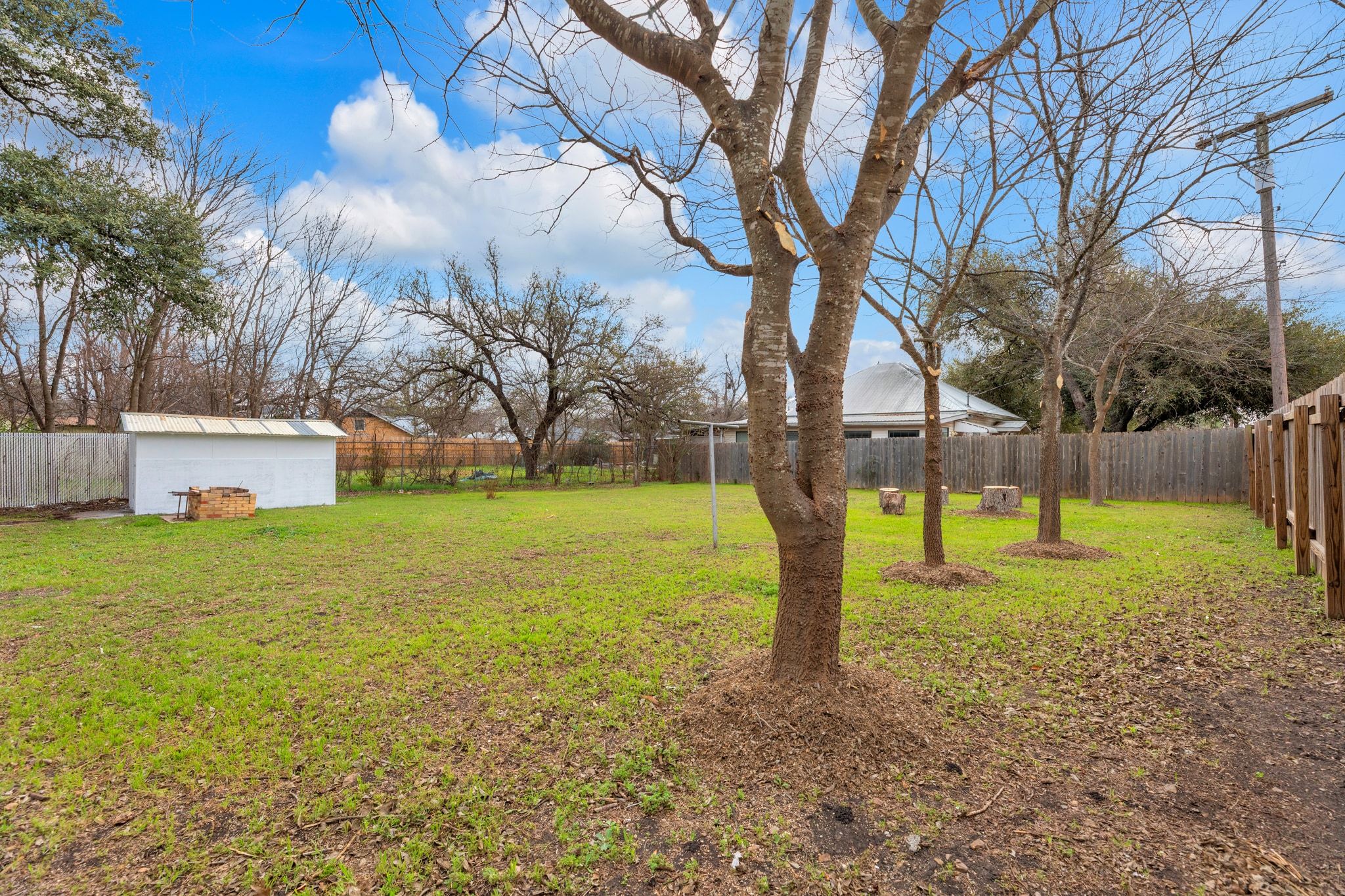 1709 Cecelia Street Taylor, TX 76574 - Photo 34 of 38 Fenced backyard with a storage unit