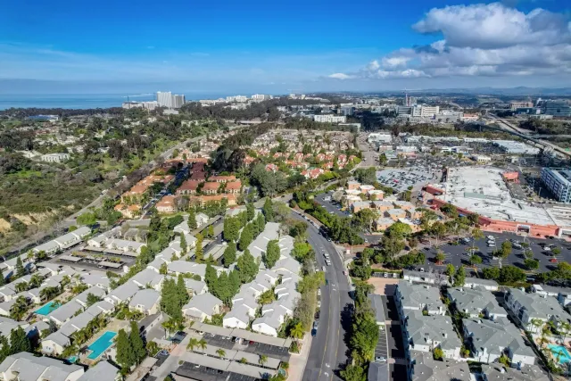 an aerial view of multiple house