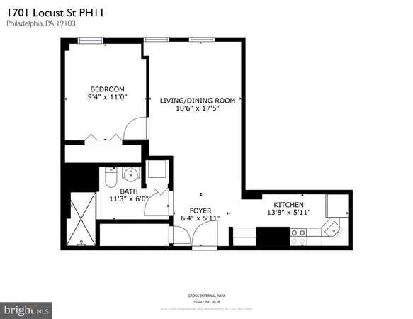 $2,350 | 1701 Locust Street, Unit 2111, Philadelphia, PA 19103