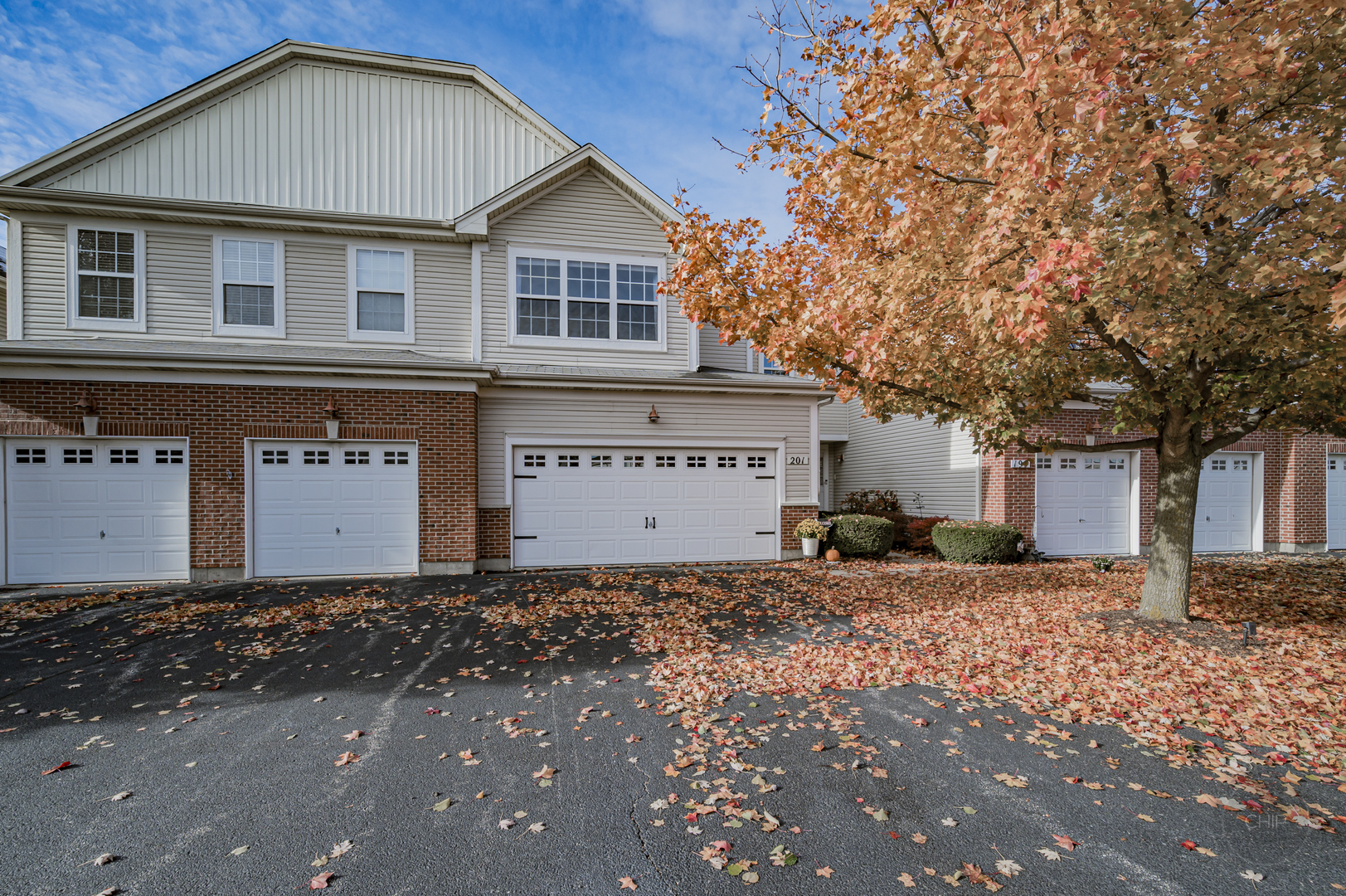 201 Dorset Avenue, Unit 201 Oswego, IL 60543 - Photo 1 of 41 a front view of a house with a yard