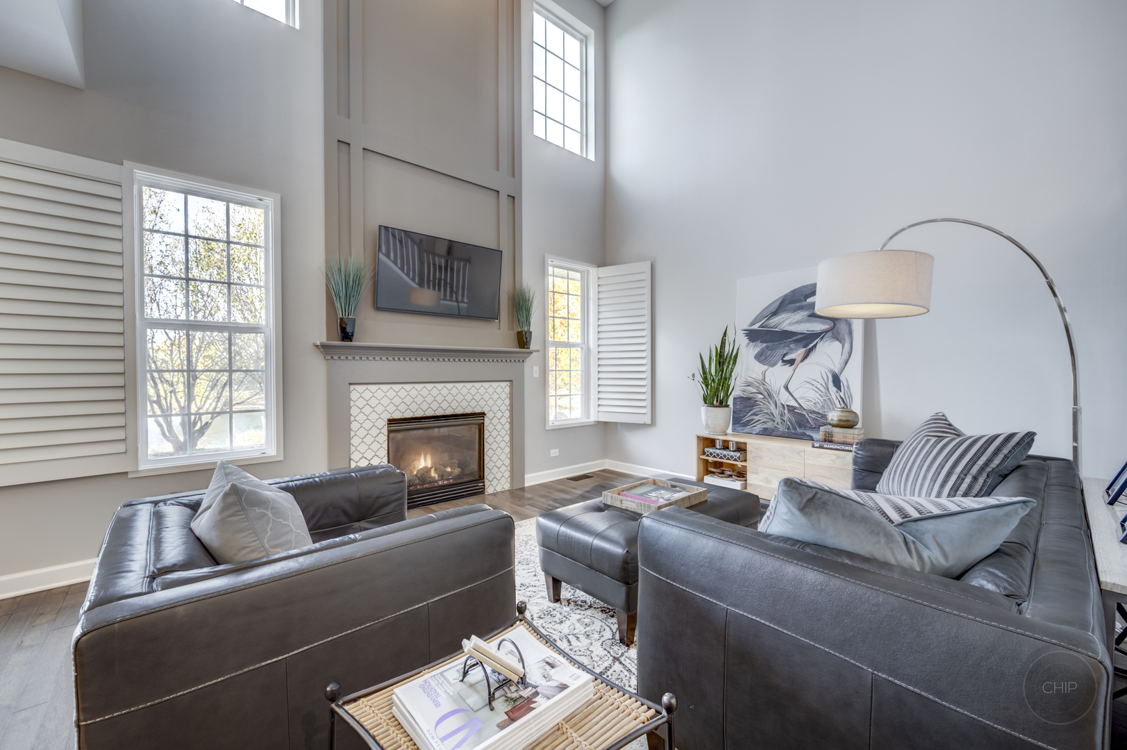 201 Dorset Avenue, Unit 201 Oswego, IL 60543 - Photo 17 of 41 a living room with furniture and a fireplace