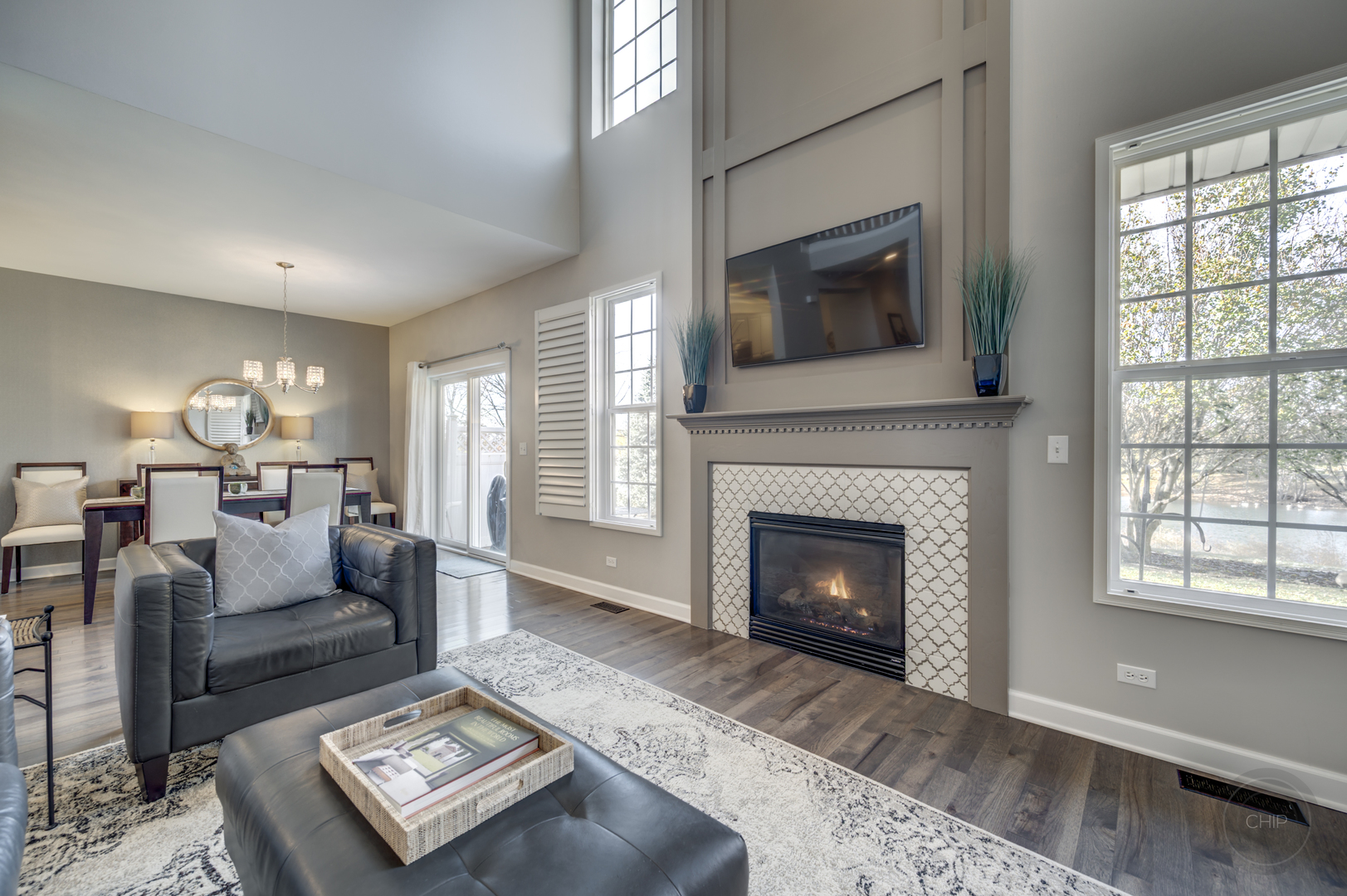 201 Dorset Avenue, Unit 201 Oswego, IL 60543 - Photo 18 of 41 a living room with furniture and a fireplace