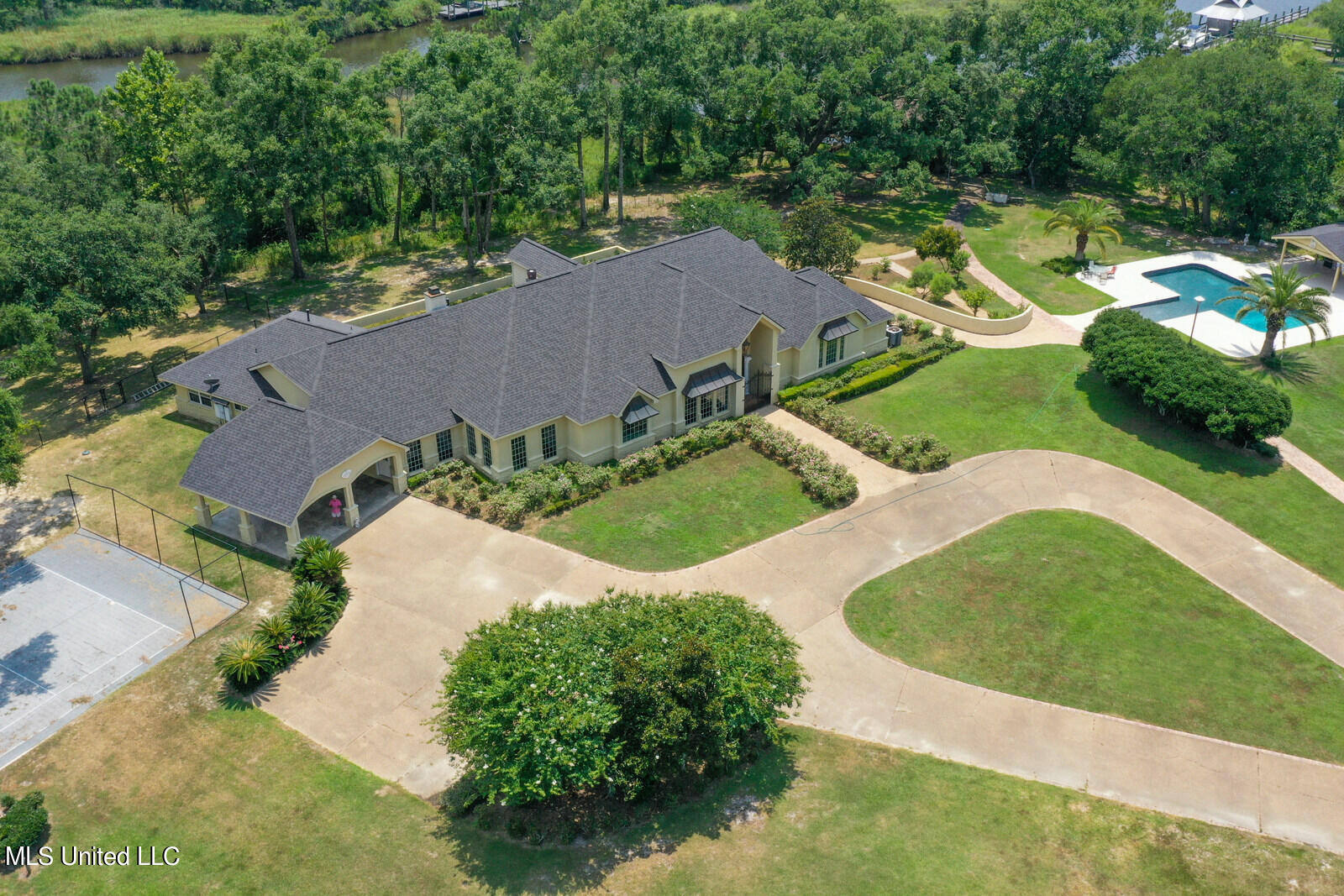 23441 Arcadia Farm Road Pass Christian, MS 39571 - Photo 89 of 90 arcadia view of pool and tennis courts
