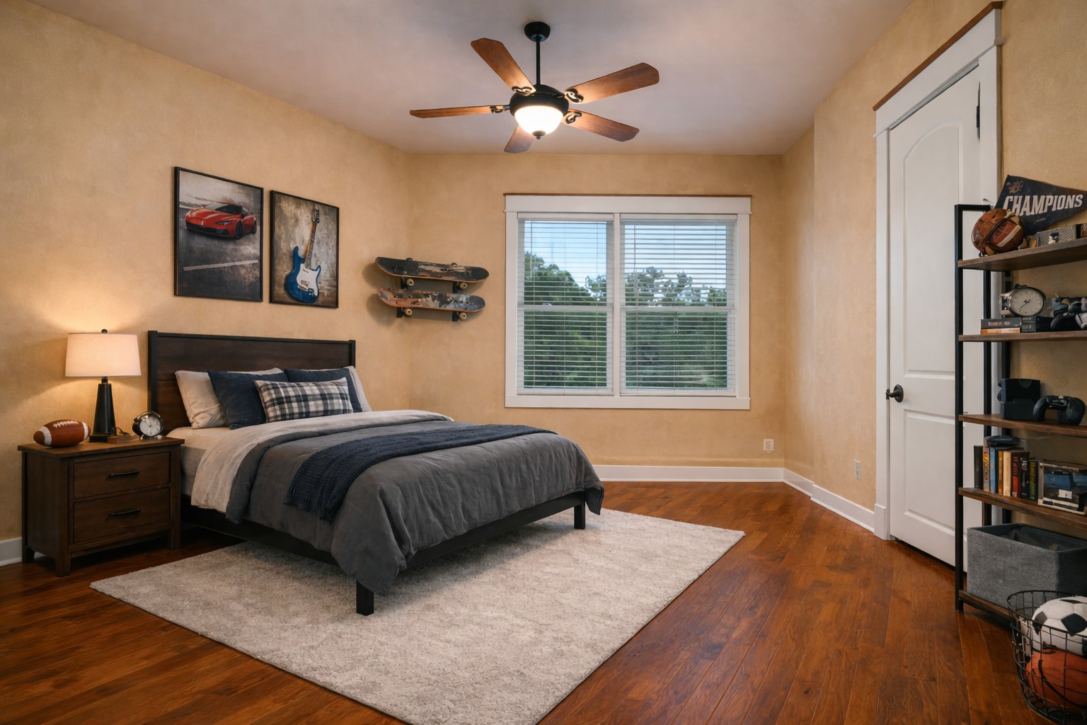23426 Oscar Road Spicewood, TX 78669 - Photo 12 of 40 Guest bedroom #2 of 3 in the main house. Virtually staged.