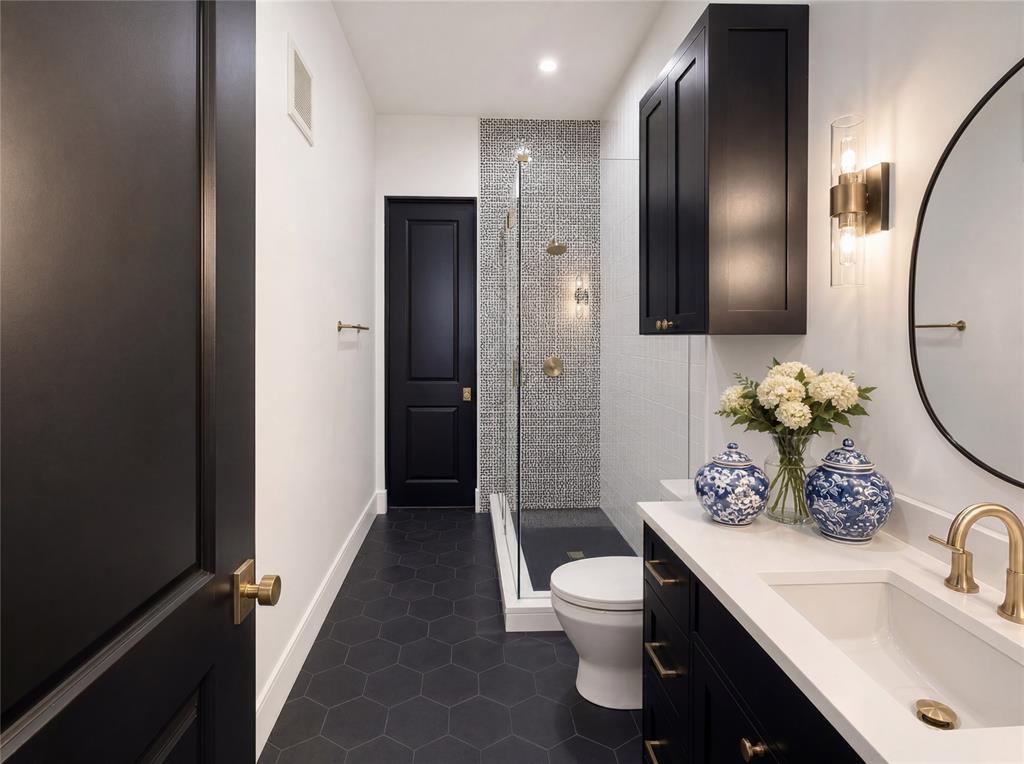 320 O Connor Ridge Boulevard, Unit 22 Irving, TX 75038 - Photo 24 of 34 a bathroom with a sink toilet and shower