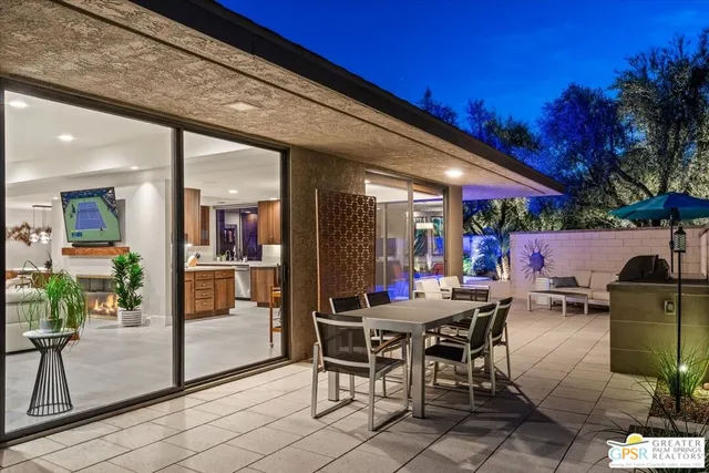 a view of a balcony with an outdoor space
