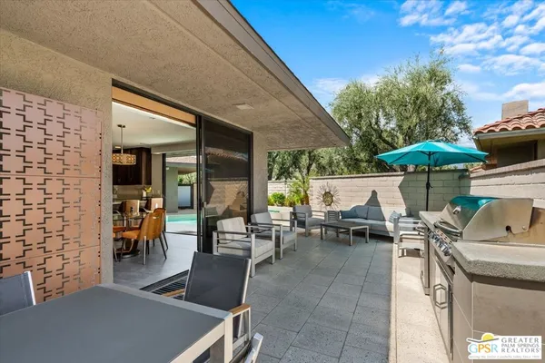 a view of a balcony with an outdoor space