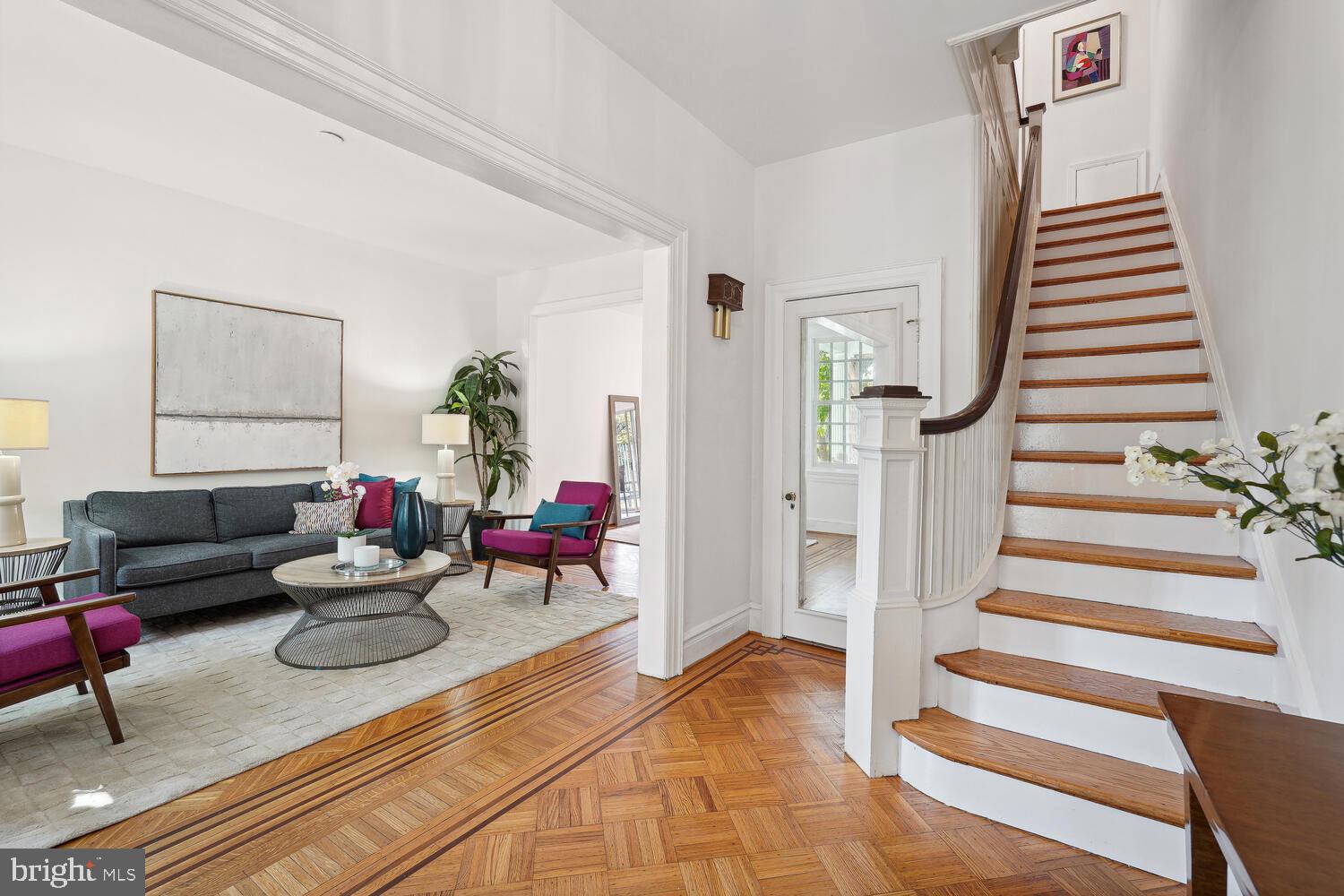 2714 27th Street Northwest Washington, DC 20008 - Photo 5 of 39 Foyer entrance with magnificent wood floors.