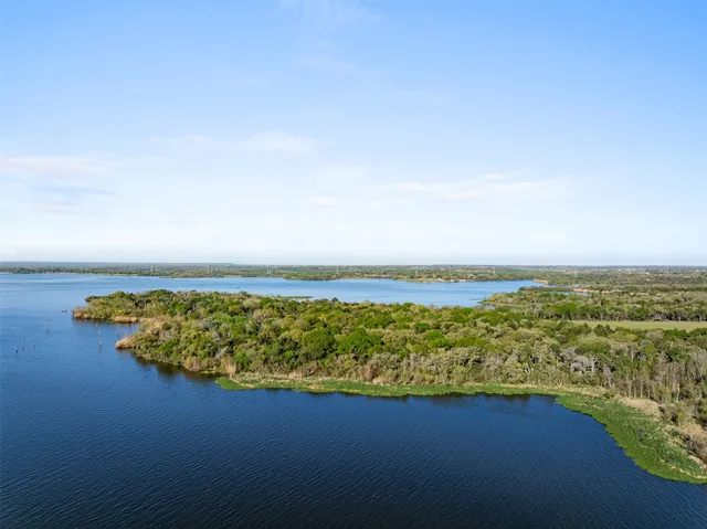 a view of a dry yard with trees
