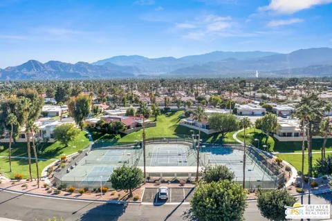 a view of city and mountain