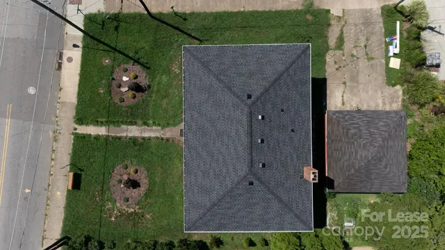 an aerial view of a house