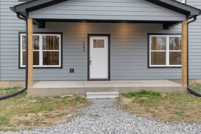 a front view of a house