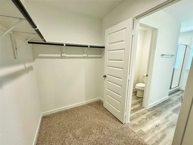 an empty room with closet