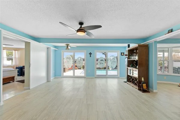 a view of a livingroom with a flat screen tv