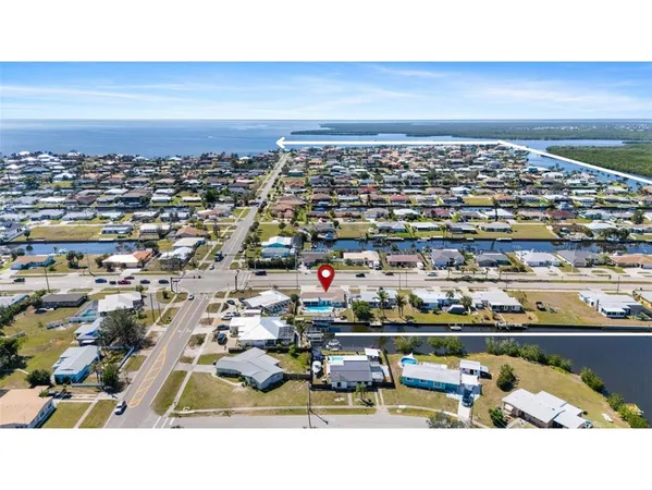 an aerial view of multiple house