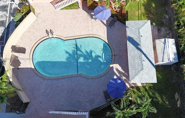 an aerial view of a house