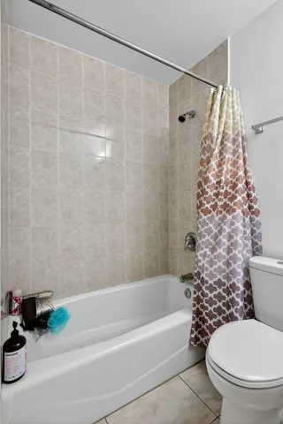 a bathroom with a toilet and a bathtub