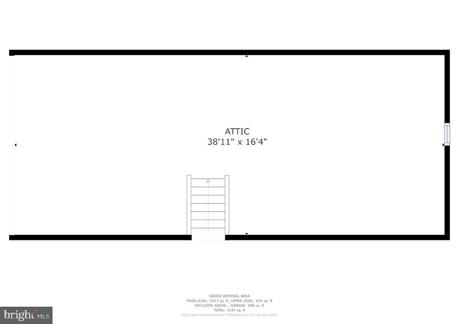 33740 Shockley Road Parsonsburg, MD 21849 - Photo 34 of 35 Attic Floor Plan