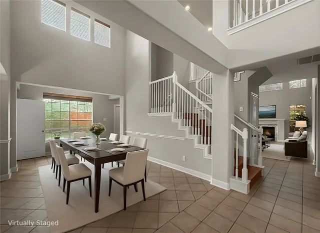 a view of a livingroom with furniture and furniture