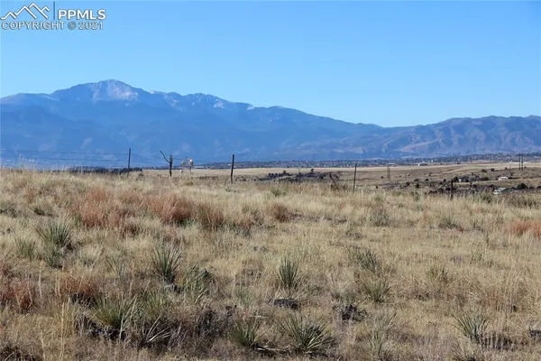 a view of mountain and a yard