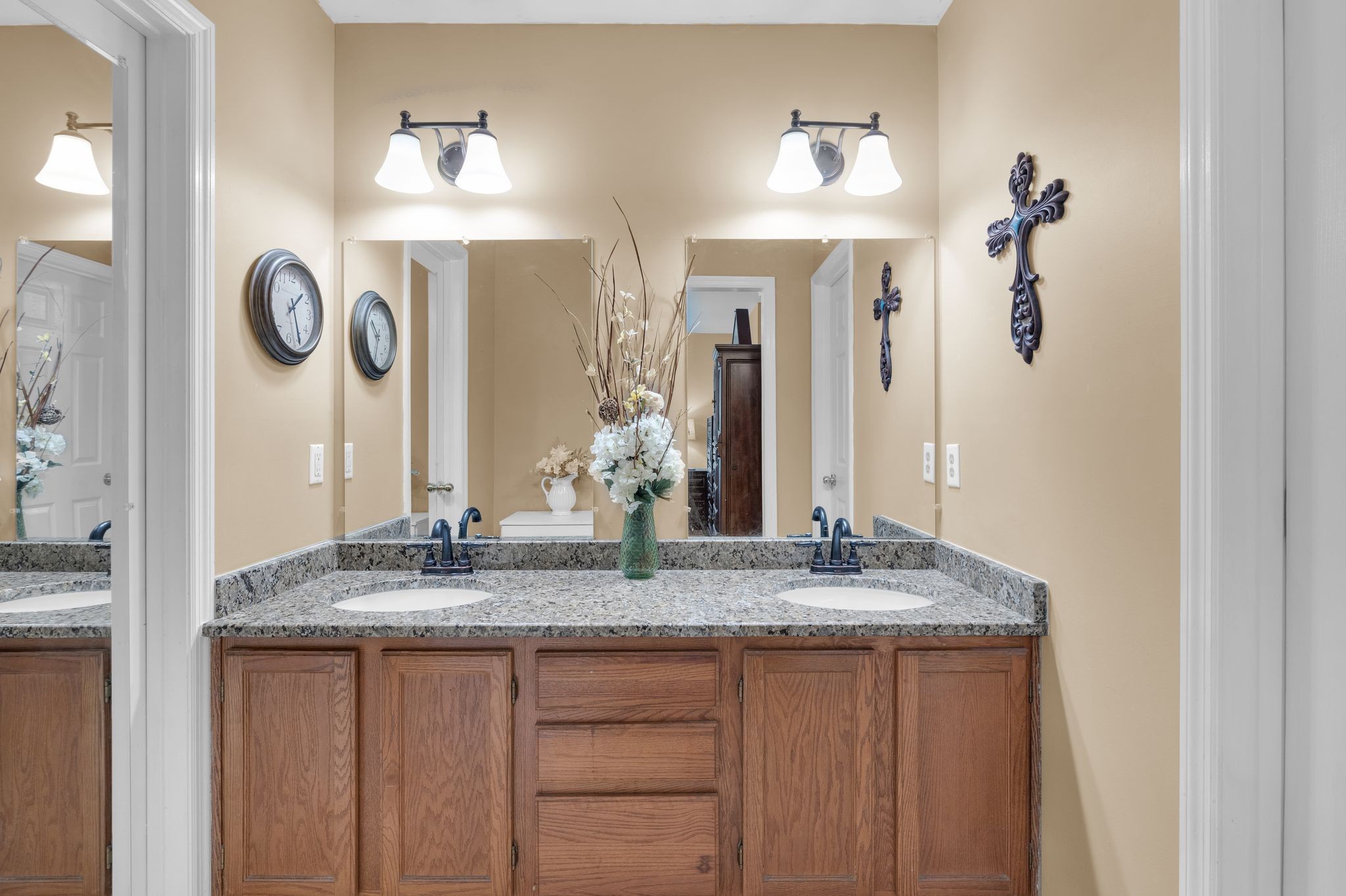 2113 Spring Lake Drive Spring Hill, TN 37174 - Photo 15 of 27 a bathroom with a granite countertop sink and a mirror