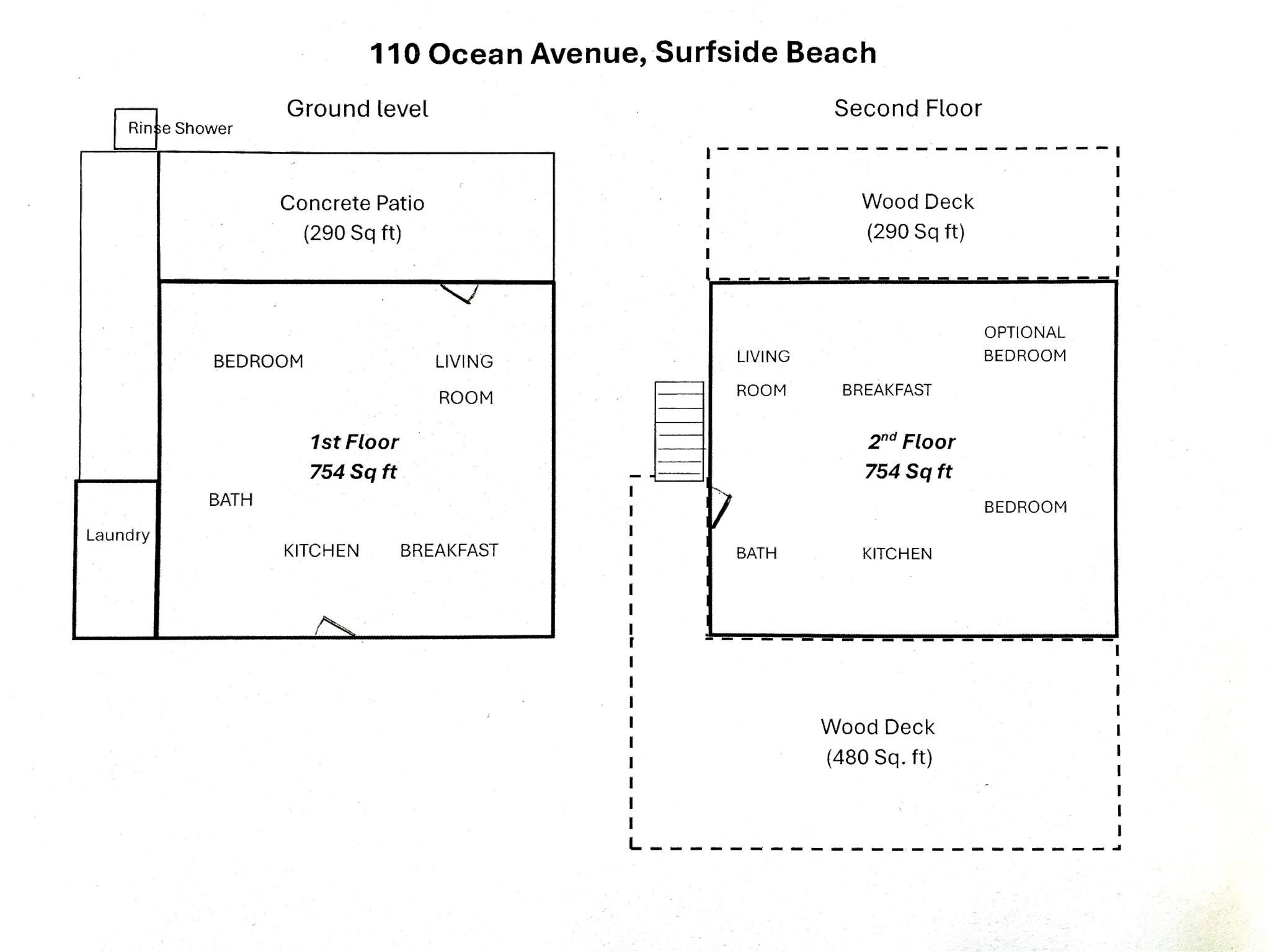 110 Ocean Avenue Surfside Beach, TX 77541 - Photo 9 of 28 BUILDING SKETCH