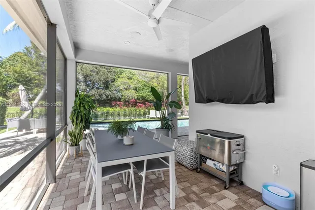 a view of a swimming pool and a chairs