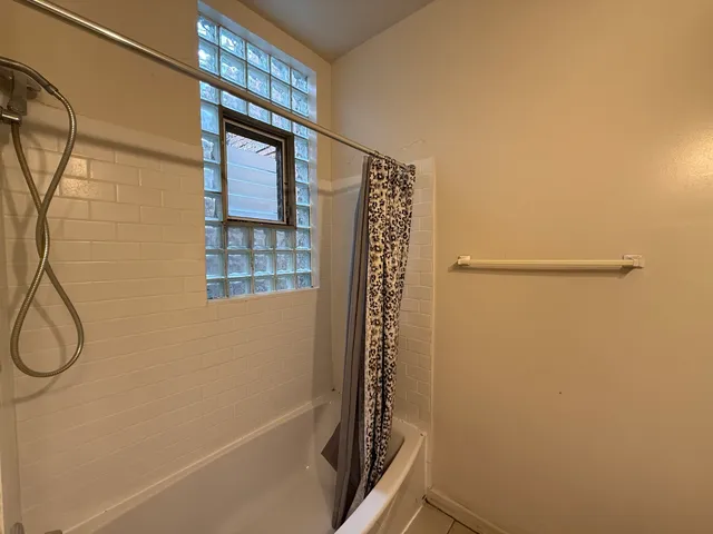 a bathroom with a shower