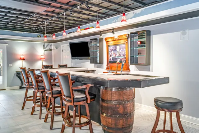 a outdoor space with a large window