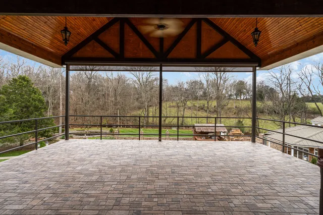 a view of road with with trees