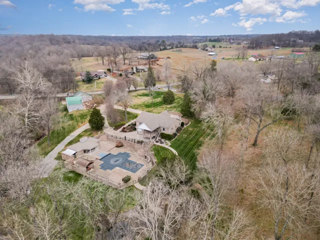 a outdoor space with lots of trees