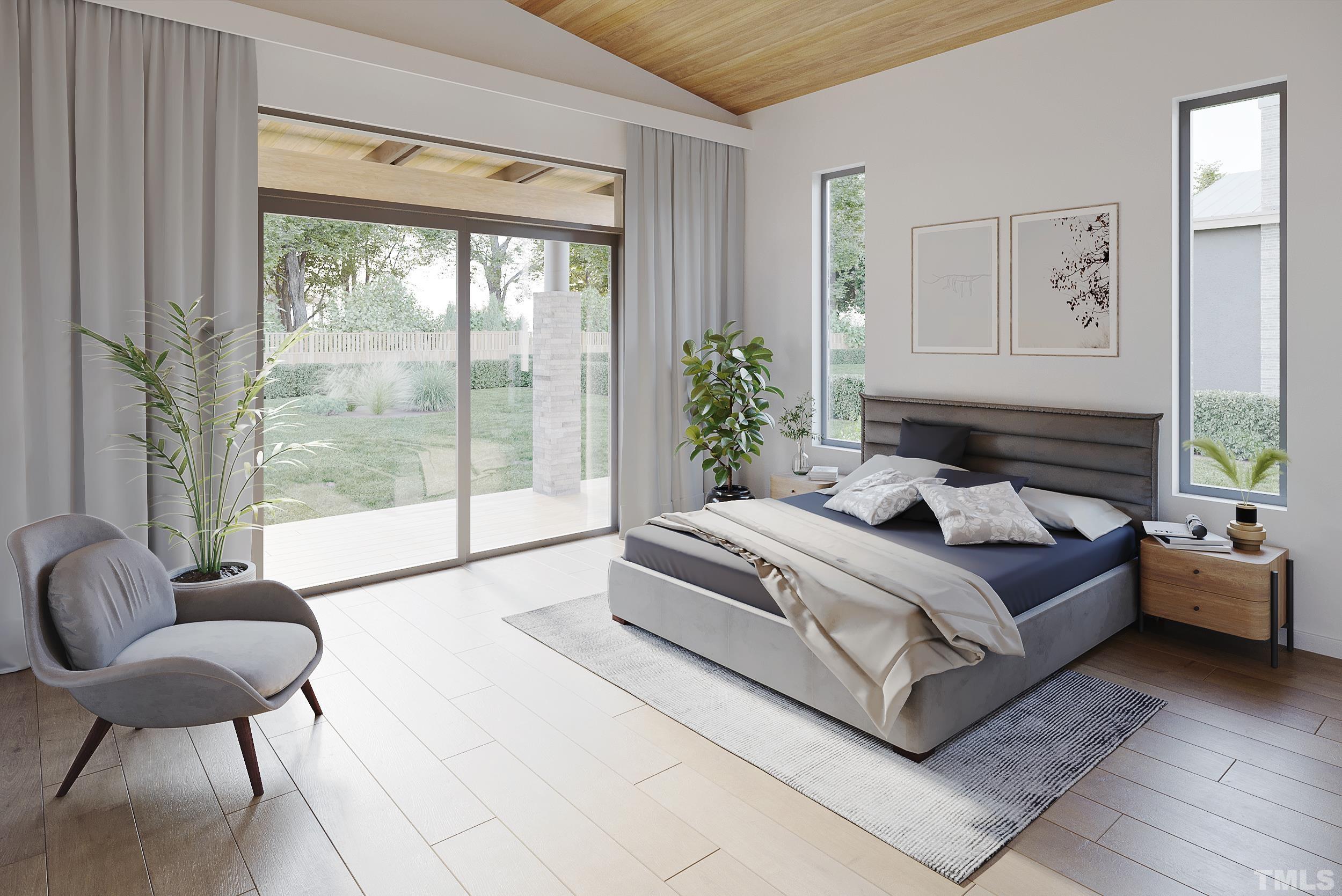 7 Array Drive Hillsborough, NC 27278 - Photo 6 of 9 a spacious bedroom with a bed and glass window