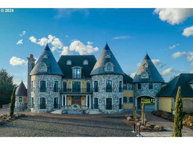 a front view of house with a garden