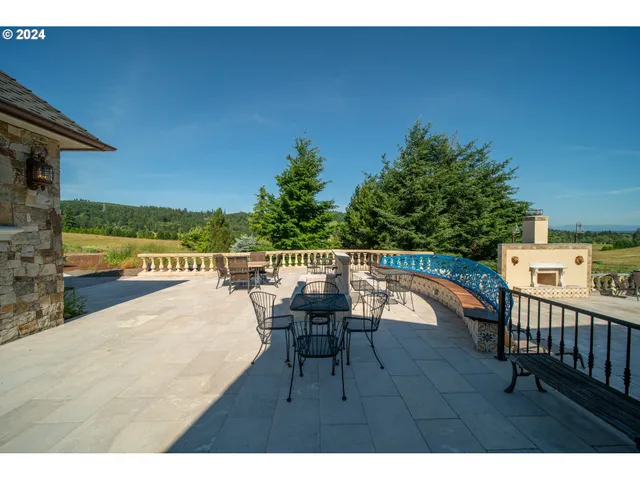 a view of a terrace with skyline