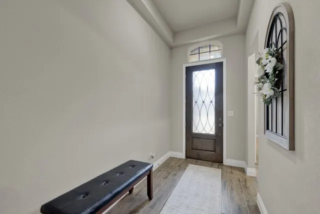 a view of an entryway with a window