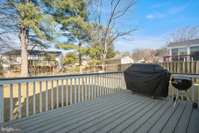 a view of balcony with wooden floor