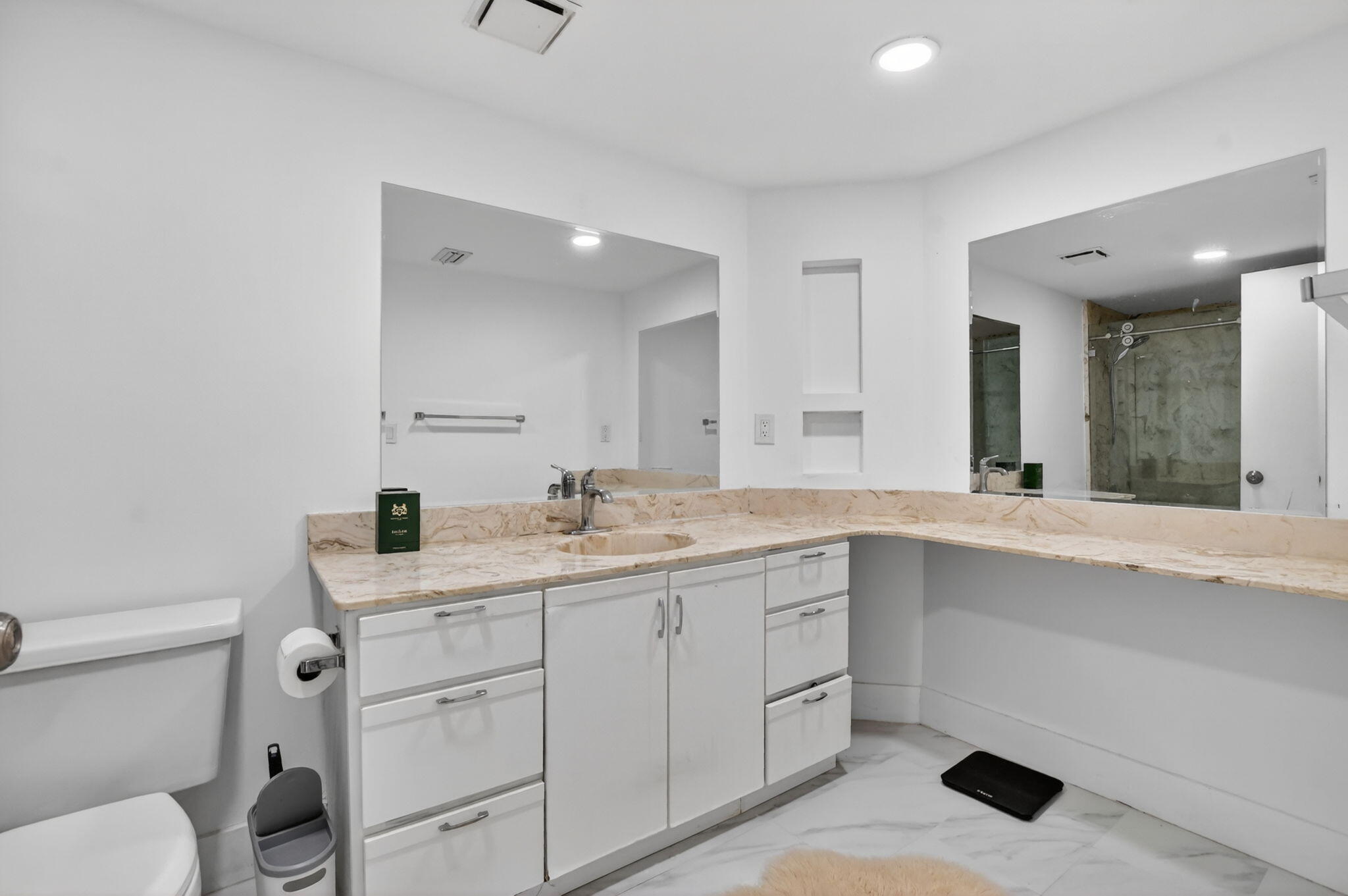 9903 Boca Gardens Trail Boca Raton, FL 33496 - Photo 21 of 37 a bathroom with a granite countertop sink mirror and toilet