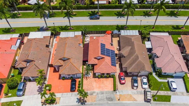 an aerial view of multiple house